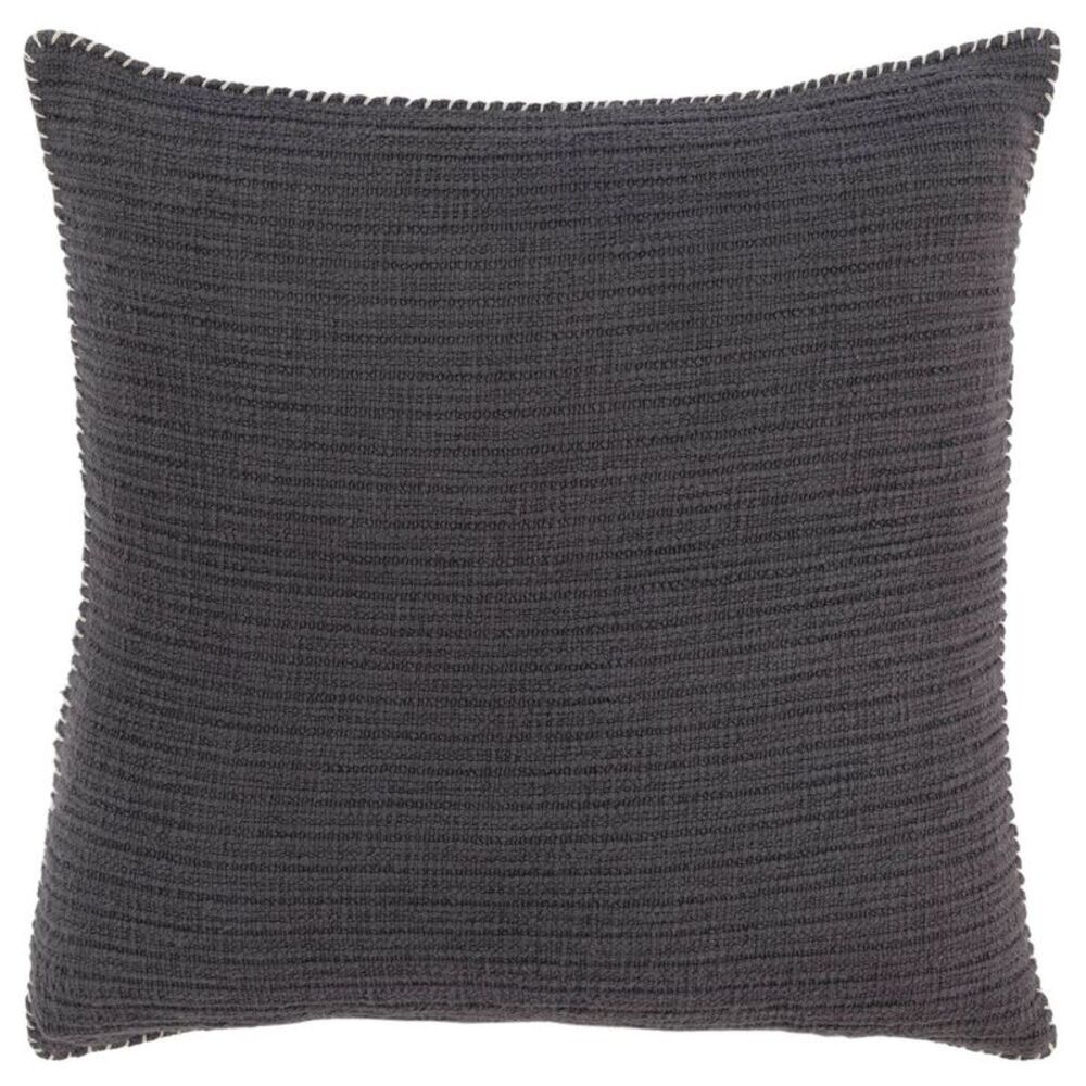 22"x22" Oversize Solid Striped Square Throw Pillow Cover Gray - Rizzy Home